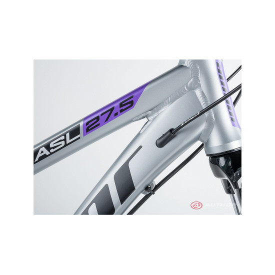 Велосипед AUTHOR (2023-24) Solution ASL 27.5", рама 14", цвет-белый (серебристый) // красный 2023162