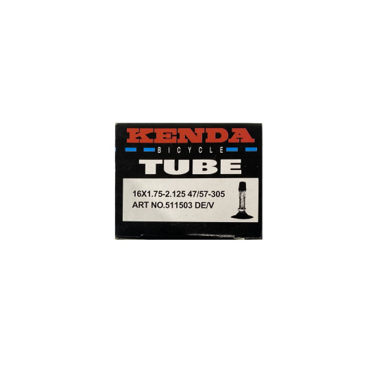 Велокамера универсальная KENDA 16" 16x1.75-2.125/47/57- 305, вентиль D/V не формованная 511503