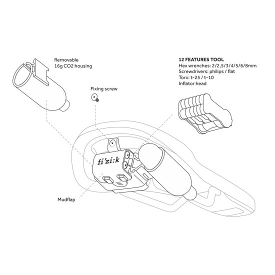 Сідло Fizik Gravita Alpaca + carriage kit  - 130mm, Enduro, Downhill, 362гр. black