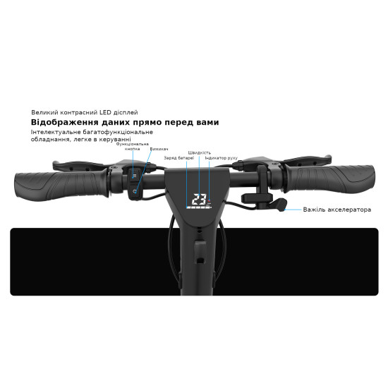 Електросамокат Mega Drive X10F10G, чорний