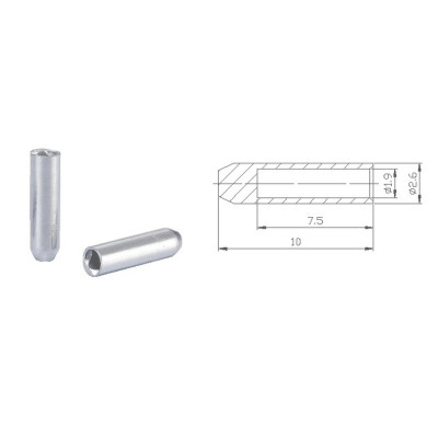 Кінцевик Alligator для троса перемикання 1.6 мм сріблястий, уп. 500 шт