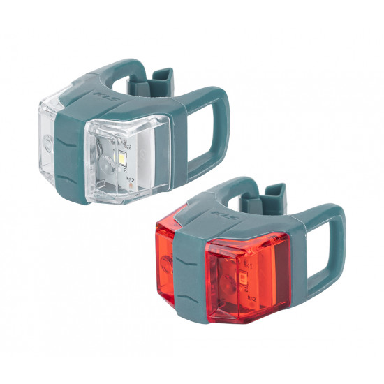 Набір мигалок передня + задня KLS Twins II, силікон, синій