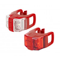 Набір мигалок передня + задня KLS Twins II, силікон, червоний