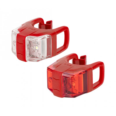 Набір мигалок передня + задня KLS Twins II, силікон, червоний