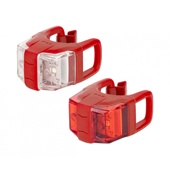 Набір мигалок передня + задня KLS Twins II, силікон, червоний
