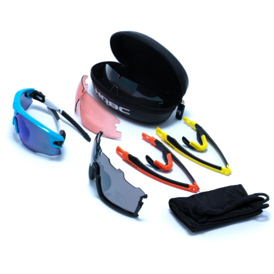 Окуляри HQBC QERT PLUS FF синій 3в1+димчаста лінза+рамка