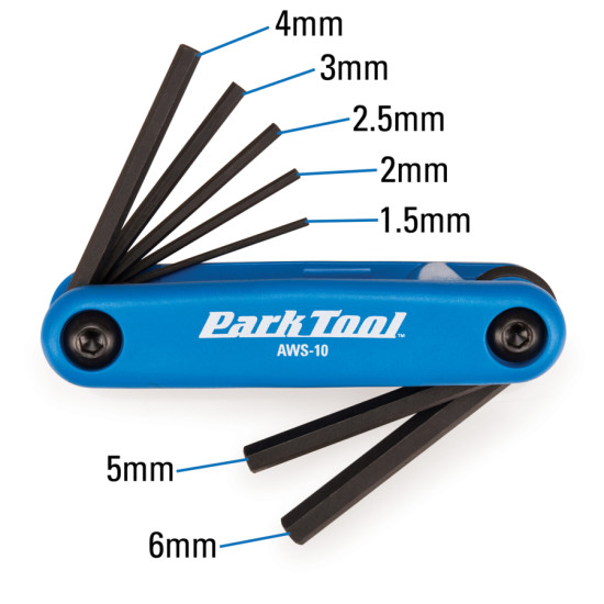 Набір шестигранників Park Tool AWS-10 (1.5mm, 2mm, 2.5mm, 3mm, 4mm, 5mm, 6mm) складаний