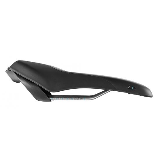 Сідло Selle Royal SCIENTIA A1 Athletic, 3D skingel, оббивка Black gummy/Black mokka, 289х127мм, 380г, рейли сталь + Curva suspension, unisex, чорне