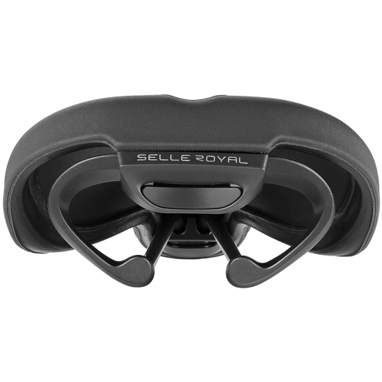 Сідло Selle Royal SCIENTIA R2 Relaxed, 3D skingel, оббивка Black gummy/Black mokka, 289х196мм, 485г, рейли сталь + Curva suspension, unisex, чорне