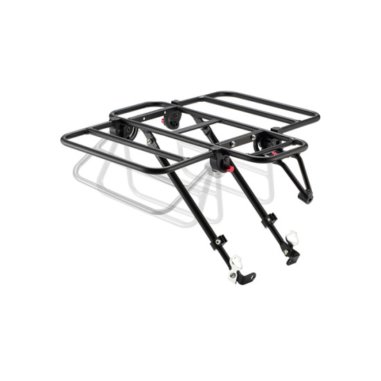 Багажник передній Green Cycle GCR-501 алюмінієвий складаний, 26-29" з кріпленням на корону і пір'я вилки, чорний