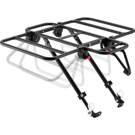 Багажник передній Green Cycle GCR-501 алюмінієвий складаний, 26-29" з кріпленням на корону і пір'я вилки, чорний