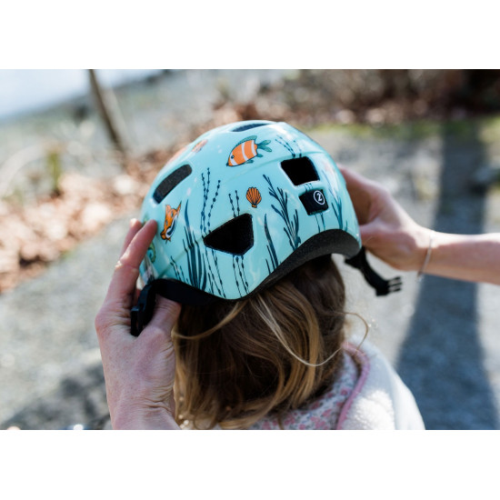 Шолом LAZER Pnut 2.0 KinetiCore морський світ, бірюзовий