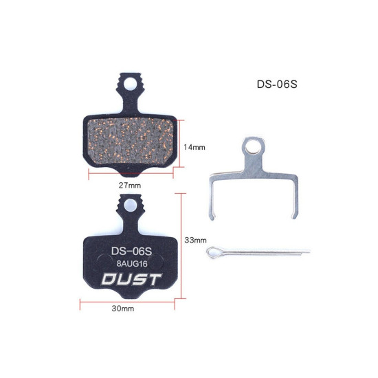 Колодки гальмiвнi полуметал DUST DS-06S Пiдходить пiд дисковi гальма AVID ELIXI/R/CR Mag /E1/E3/E5/E7/E9/XO/XX
