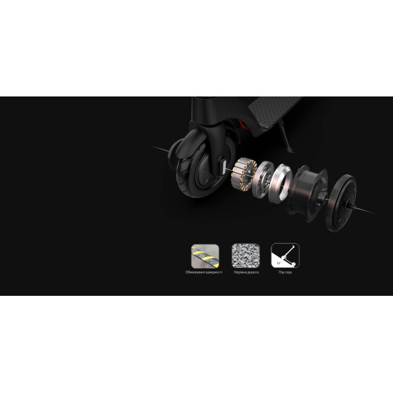 Електросамокат Mega Drive X7F10G, чорний Електросамокат Mega Drive X7F10G, чорний